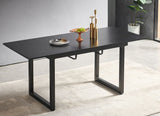 Square Extendable Dining Table With Metal Leg, Modern Space Saving Kitchen Table For Living Room - Furniture Home Direct