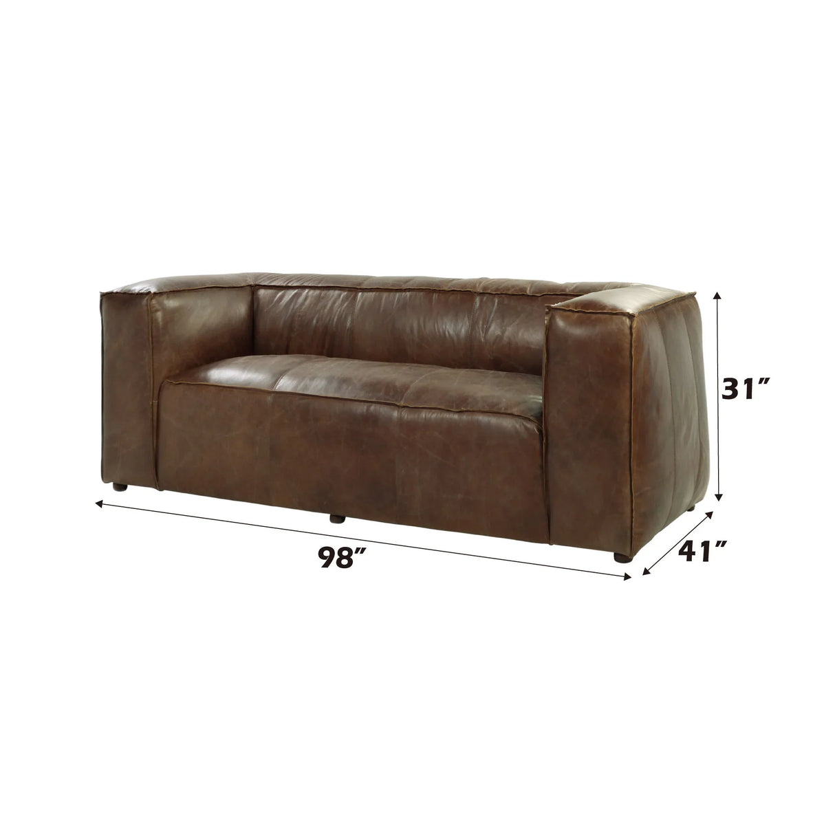 Brancaster - Top Grain Leather Living Room Set - Brown - Furniture Home Direct