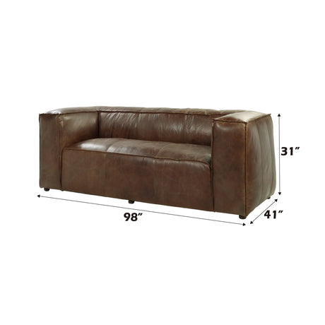 Brancaster - Top Grain Leather Living Room Set - Brown - Furniture Home Direct
