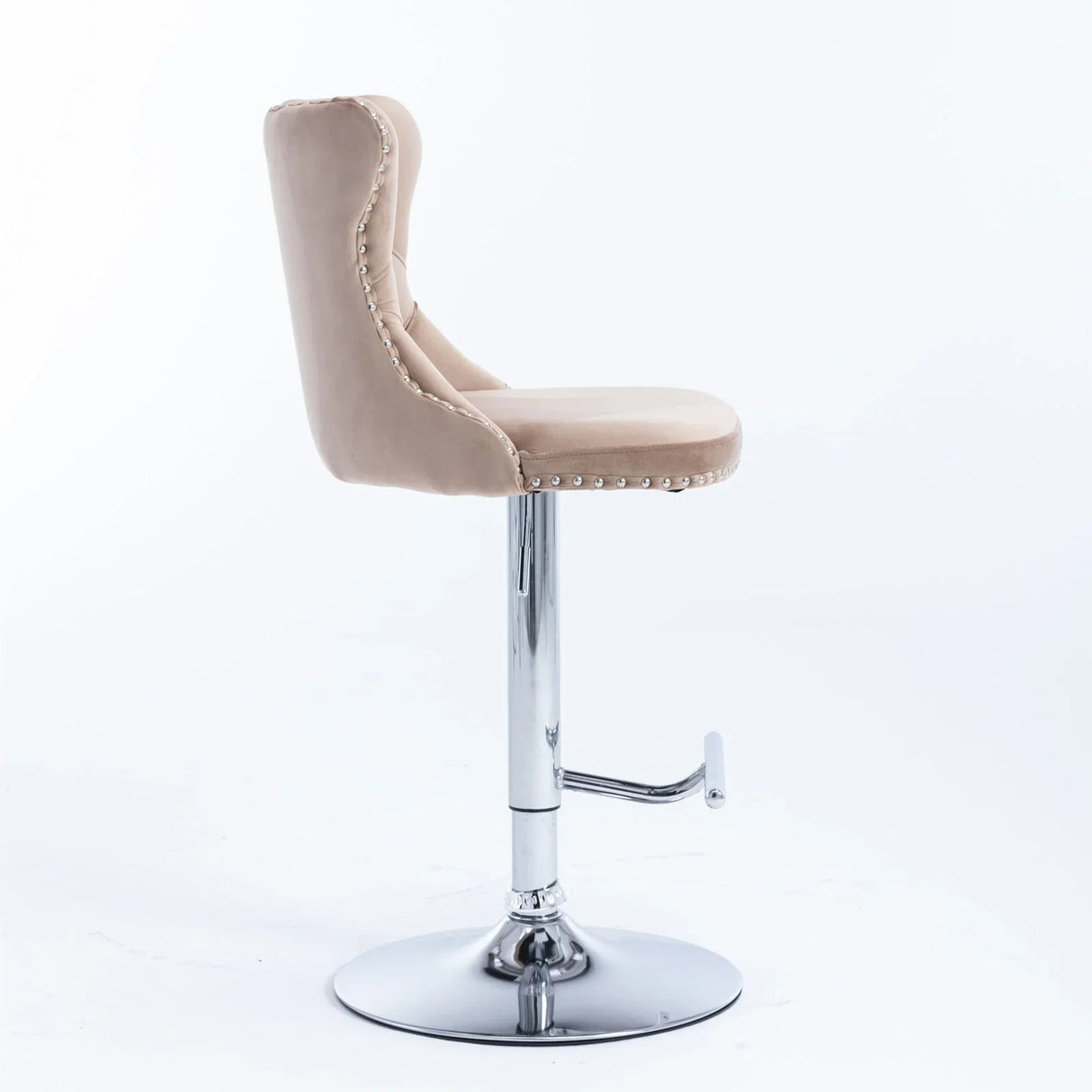 Swivel Velvet Barstools Adjusatble Seat Height From 25-33", Modern Upholstered Chrome Base Bar Stools With Backs Comfortable Tufted For Home Pub And Kitchen Island (Set of 2) - Furniture Home Direct