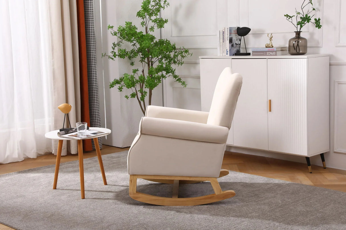 Modern Rocking Chair, Upholstered Accent Chair For Nursery, Small Contemporary Rocke - Furniture Home Direct