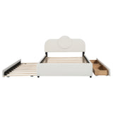 Queen Bed Upholstered Platform With Storage Drawers White - Furniture Home Direct