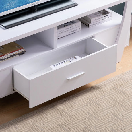 Contemporary TV Stand With 4 Shelves And 1 Drawer - Furniture Home Direct