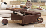 Large Square Storage Ottoman With 2 Storage Doors - Furniture Home Direct