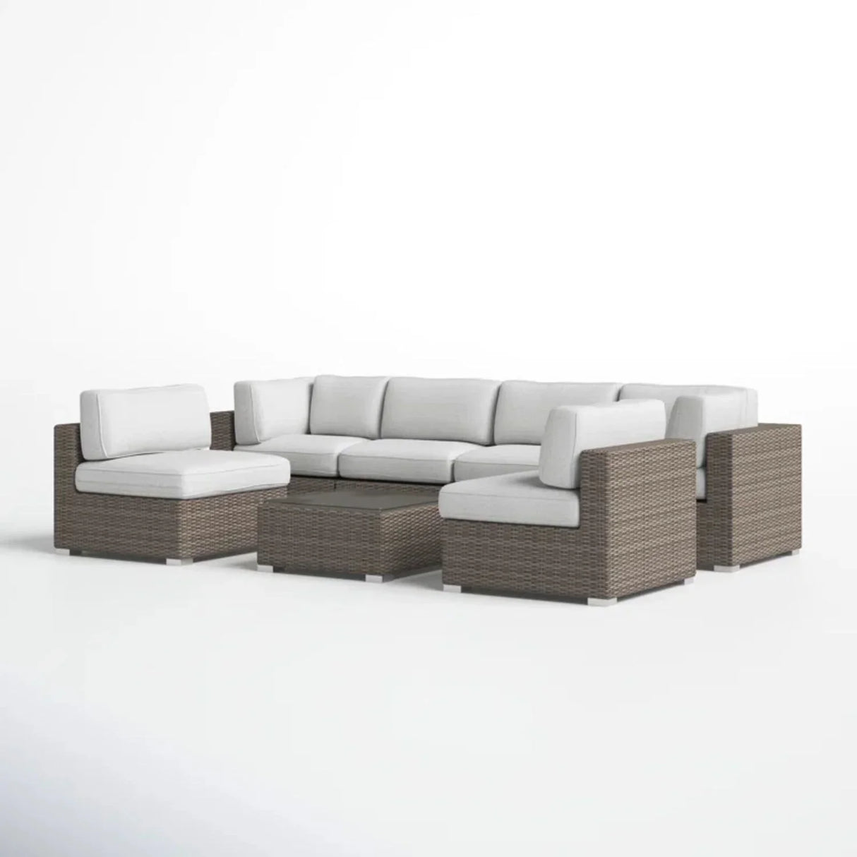 Seating Set With Cushions Handcrafted Wicker Design - Furniture Home Direct