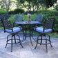 Round 41.97" Long Bar Height Dining Set With Cushions - Furniture Home Direct