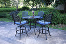 Round 41.97" Long Bar Height Dining Set With Cushions - Furniture Home Direct