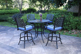 Round 41.97" Long Bar Height Dining Set With Cushions - Furniture Home Direct