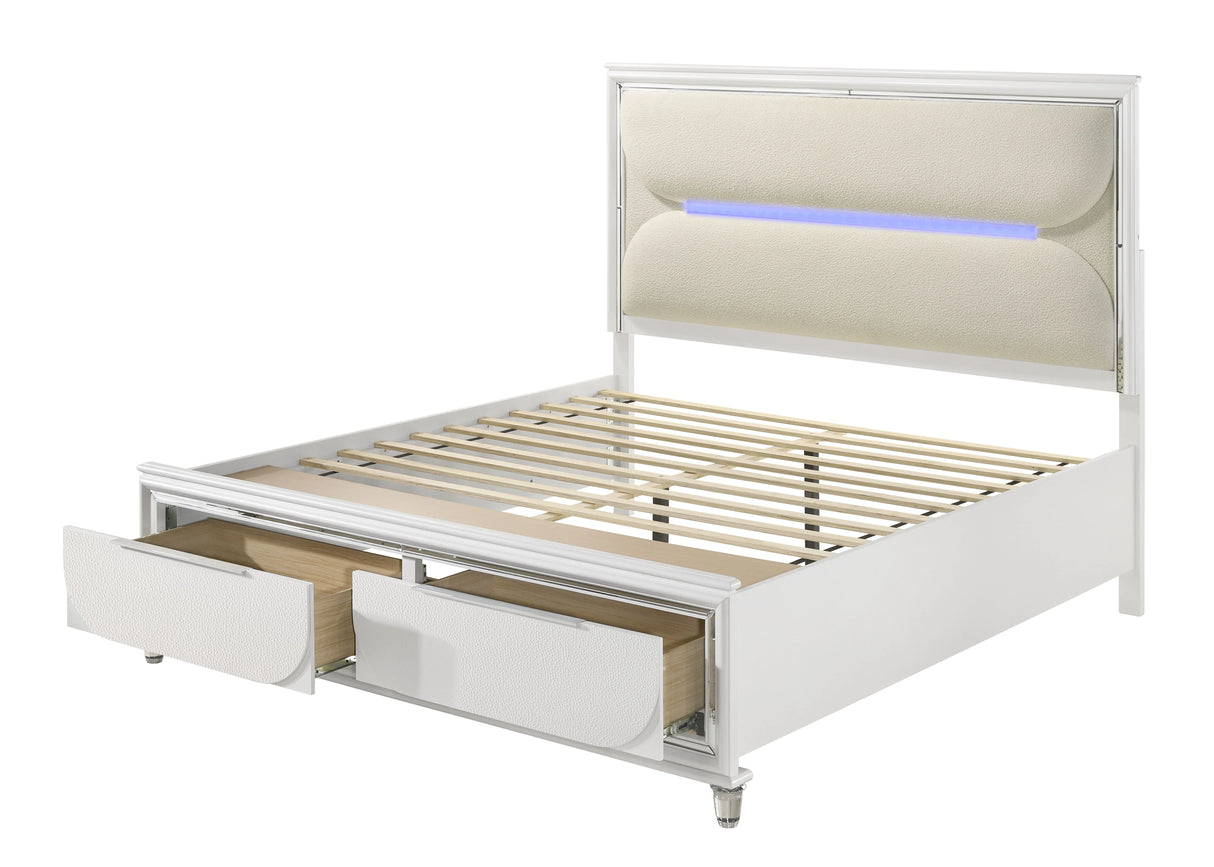 Tarian - Boucle With LED & Storage - Furniture Home Direct