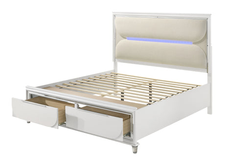 Tarian - Boucle With LED & Storage - Furniture Home Direct