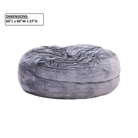Classic 5Ft Memory Foam Bean Bag Chair, Soft Comfort Lounger - Purple - Furniture Home Direct