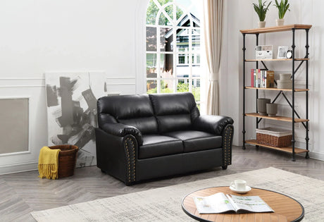 Chic Padded Loveseat For Modern Living - Black - Furniture Home Direct