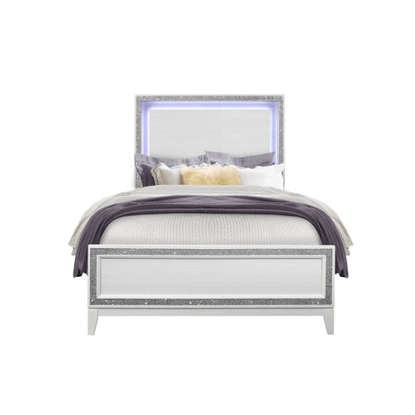 Almera - 5 Piece Bedroom Set With LED Lighting And Glitter Details - Furniture Home Direct