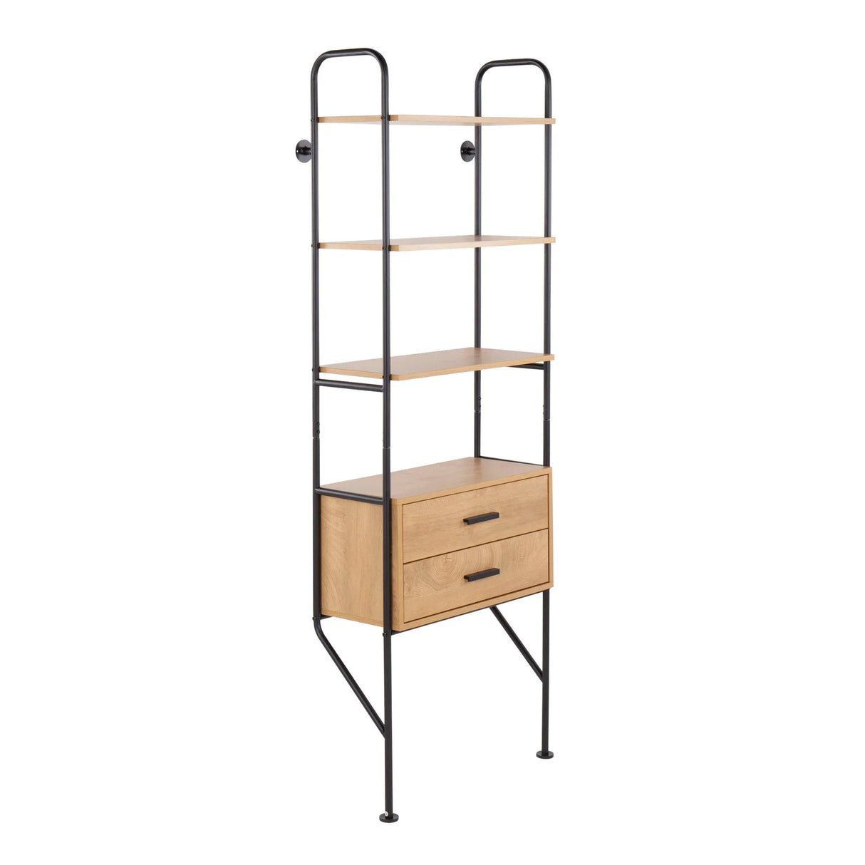 Lean - Industrial Bookcase - Black / Brown - Furniture Home Direct