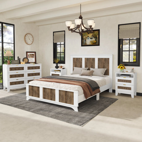 Queen Bedroom Set With Bed Dresser And Nightstands White - Furniture Home Direct