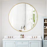 Wall Circular Mirror Metal Framed Mirror Round Vanity Mirror Dressing Mirror, For Bathroom, Living Room, Bedroom Wall Decor - Furniture Home Direct