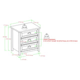 Transitional Farmhouse Framed 3 Drawer Nighstand With Cup Handles - Furniture Home Direct