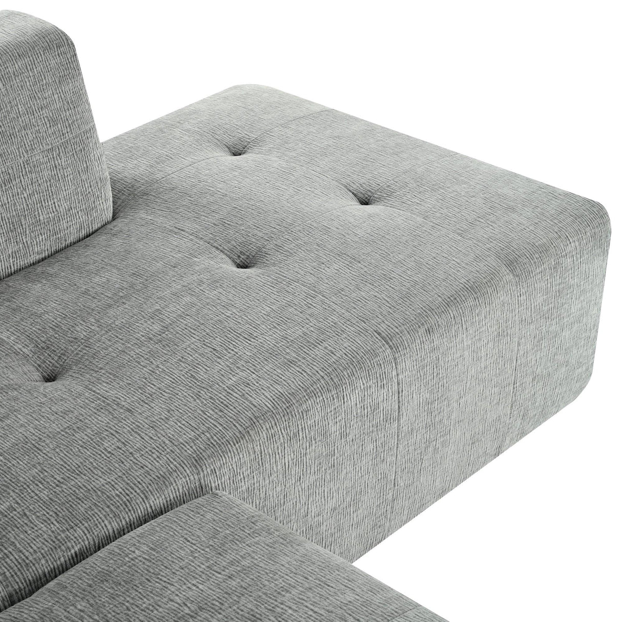 Modular Sectional Sofa in Chenille for Living Rooms Gray - Furniture Home Direct