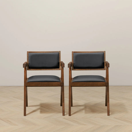 Athena - Dining Chair (Set of 2) - Black / Brown - Furniture Home Direct