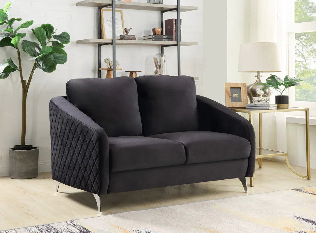 Sofia - Velvet Modern Chic Loveseat Couch - Furniture Home Direct