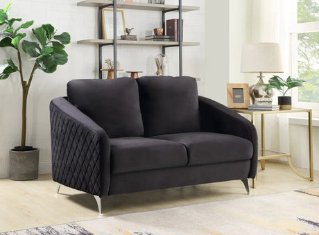 Sofia - Velvet Modern Chic Loveseat Couch - Furniture Home Direct