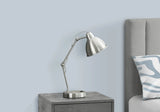 Lighting, Table Lamp, USB Port Included, Nickel Metal, Nickel Shade, Modern - Silver - Furniture Home Direct