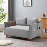 Convertible Comfortable Sleeper Velvet Sofa Couch with Storage for for Living Room Bedroom Sofabed Gray - Furniture Home Direct