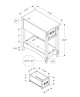 Accent End Table, 2 Tier, Narrow, Storage Drawer, Transitional - Walnut - Furniture Home Direct