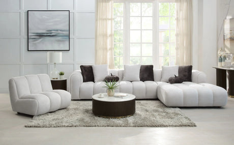Manilla - Sectional Sofa With Chair - Ivory White - Furniture Home Direct
