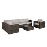 Wicker Seating Group Set With Table And Cushions - Furniture Home Direct