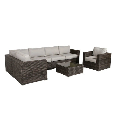 Wicker Seating Group Set With Table And Cushions - Furniture Home Direct