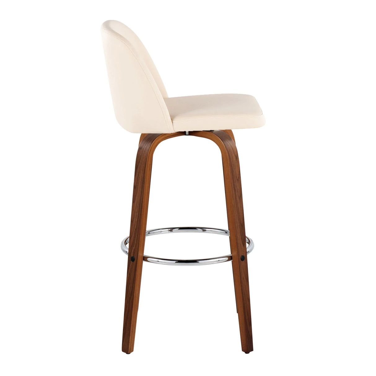 Toriano - Mid Century Modern Fixed Height, Barstool With Swivel With Round Footrest (Set of 2) - Furniture Home Direct