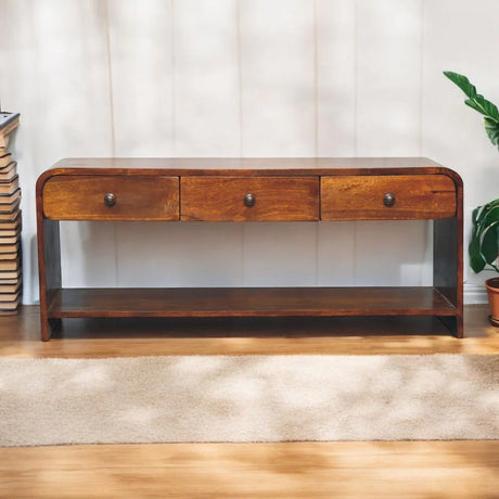 Aspen - Slim Media Unit - Dark Brown - Furniture Home Direct