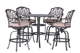 Round 42" Long Bar Height Dining Set With Cushions - Furniture Home Direct
