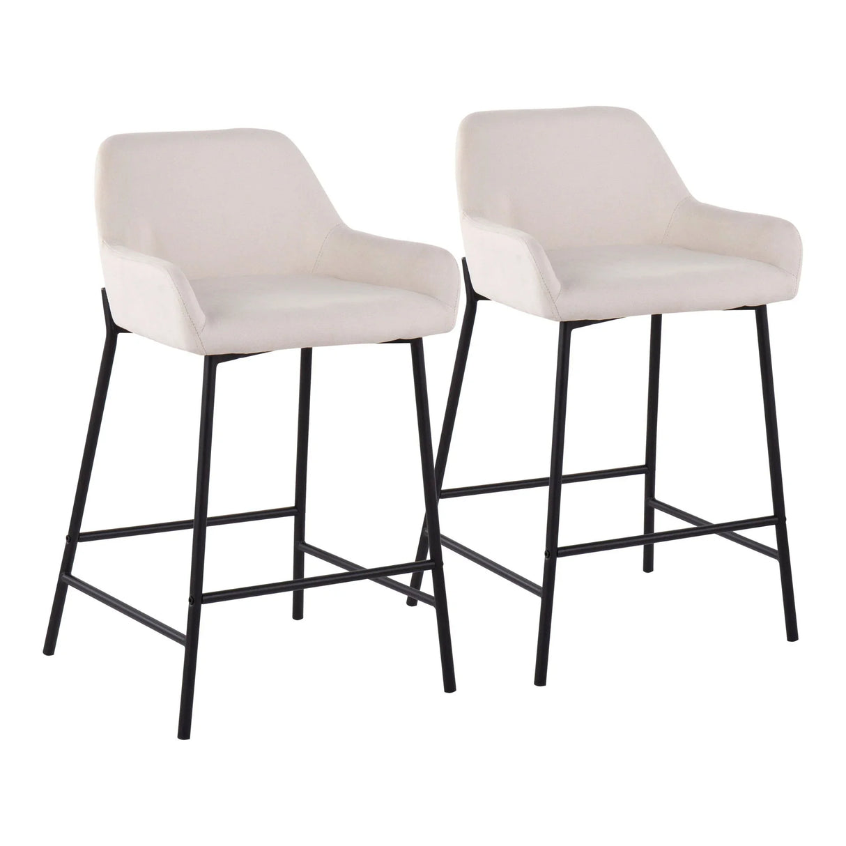 Daniella - Industrial Fixed Height Counter Stool (Set of 2) - Furniture Home Direct