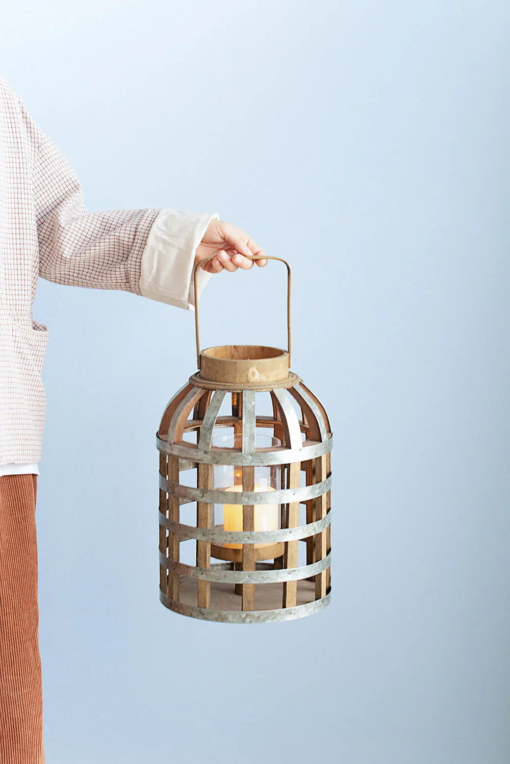 Decorative Lantern With Handle, Wooden Lantern For Indoor Outdoor, Home Garden Wedding - Furniture Home Direct