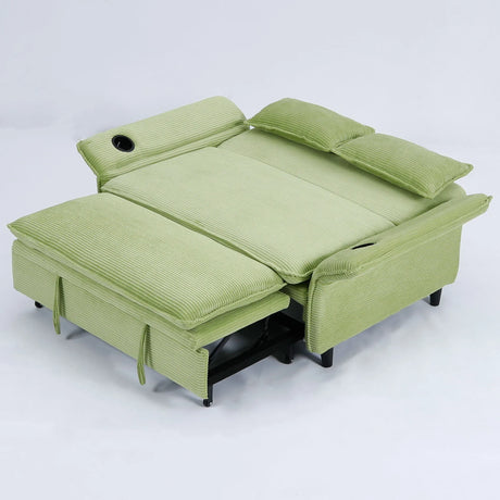 Modern Fabric Multi-Functional Sofa Bed With Adjustable Armrests And Backrests - Furniture Home Direct