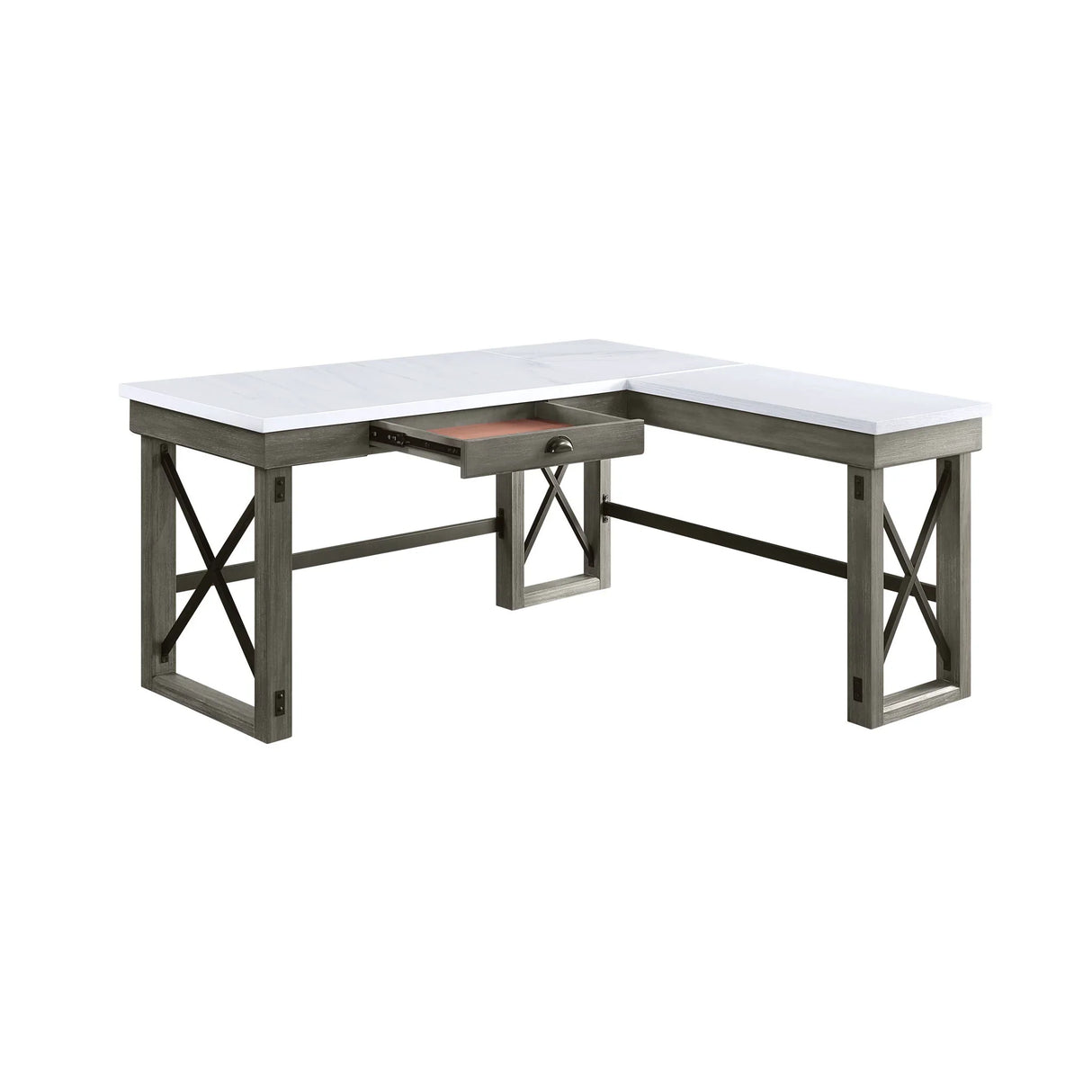 Talmar - Marble Top Weathered Writing Desk With Lift Top - Furniture Home Direct