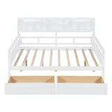 Daybed, Wood Slat Support, With Bedside Shelves And Two Drawers - Furniture Home Direct