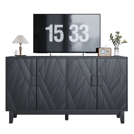Modern Style Buffet Cabinet, Storage Side Cabinet Buffet Cabinet, Medieval Modern Multifunctional Decorative Cabinet Suitable For Living Room, Dining Room, Entrance, Corridor, Kitchen - Black - Furniture Home Direct