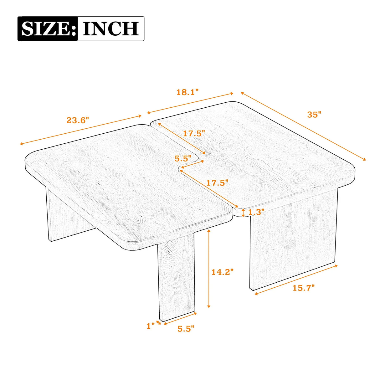 Modern Minimalist Coffee Table Set With Splicing Design - Furniture Home Direct