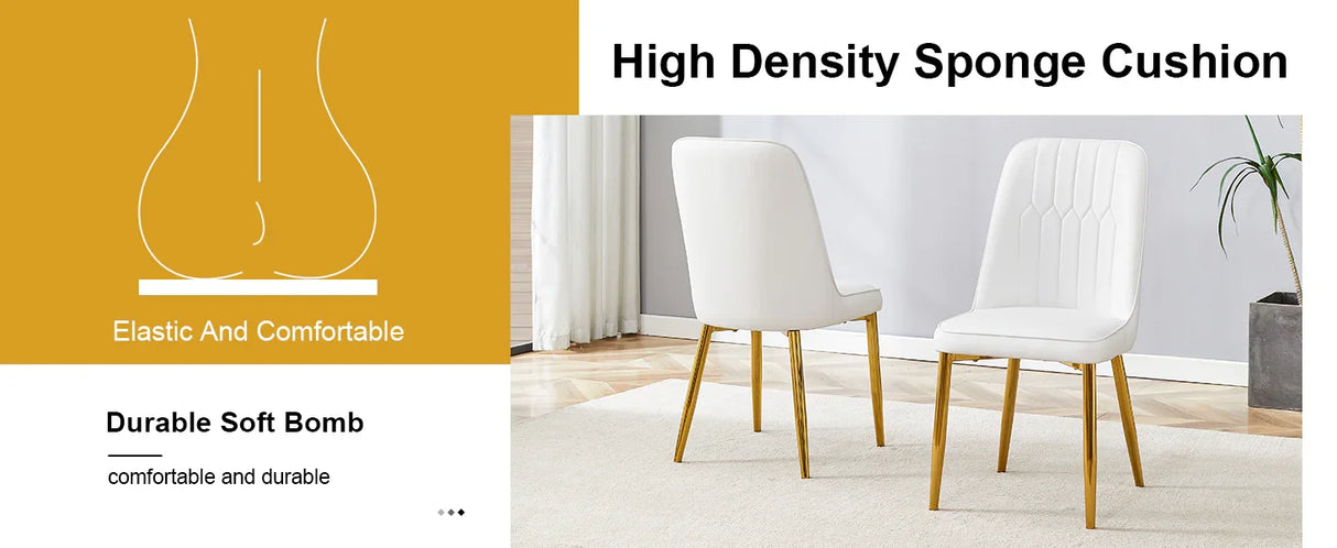 4 Modern Dining Chairs - White - Furniture Home Direct