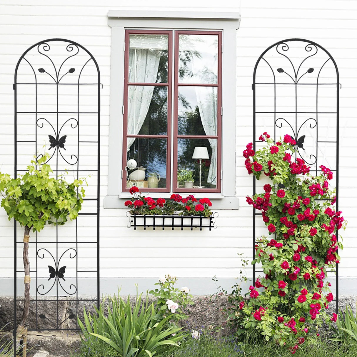 Garden Metal Trellis Rustproof Trellis For Climbing Plants Outdoor Flower Support - Furniture Home Direct