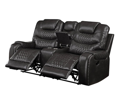 Braylon - Recliner Loveseat With Cupholder Console - Brown - Furniture Home Direct