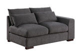 Tatman - Linen Blend Sectional With 2 Ottomans - Dark Gray - Furniture Home Direct