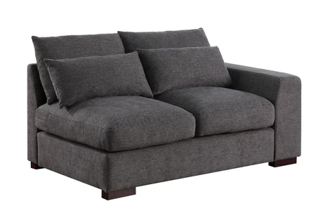 Tatman - Linen Blend Sectional With 2 Ottomans - Dark Gray - Furniture Home Direct