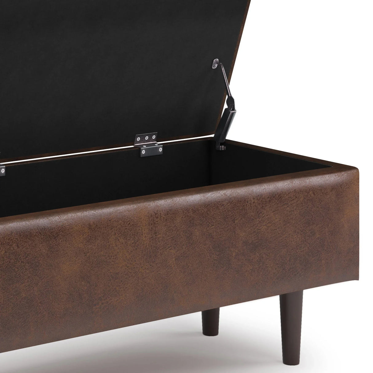 Shay - Large Square Coffee Table Storage Ottoman Mid-Century Style - Furniture Home Direct
