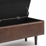 Shay - Large Square Coffee Table Storage Ottoman Mid-Century Style - Furniture Home Direct