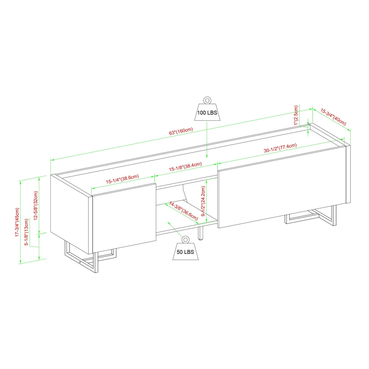 Contemporary Low Profile TV Stand - Furniture Home Direct