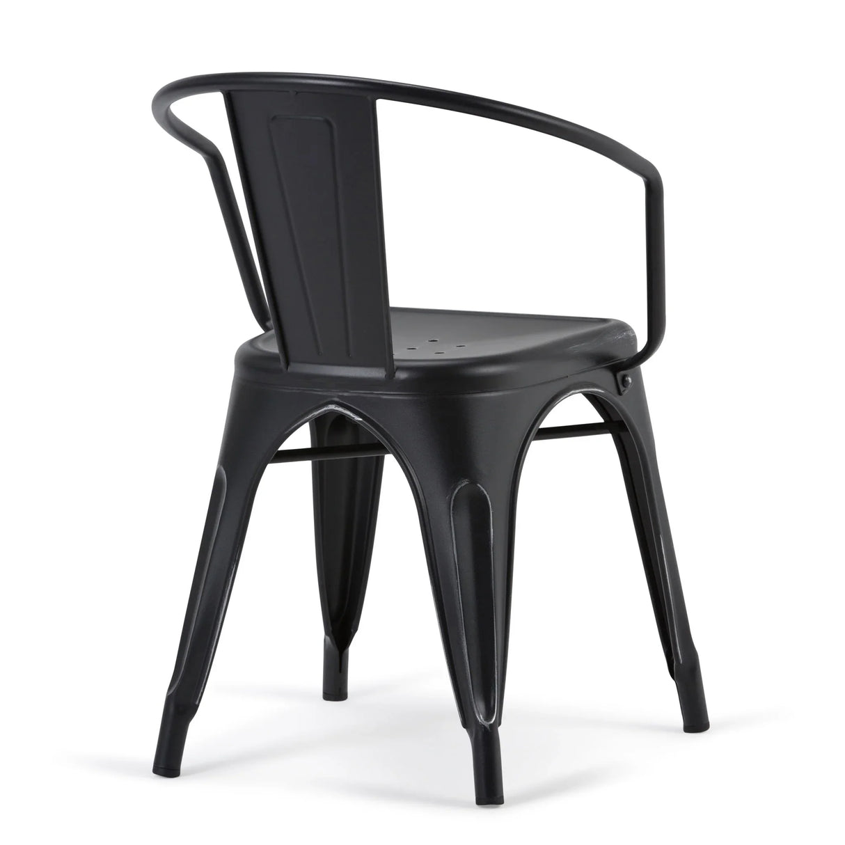 Larkin - Metal Dining Arm Chair (Set of 2) - Distressed Black / Silver - Furniture Home Direct